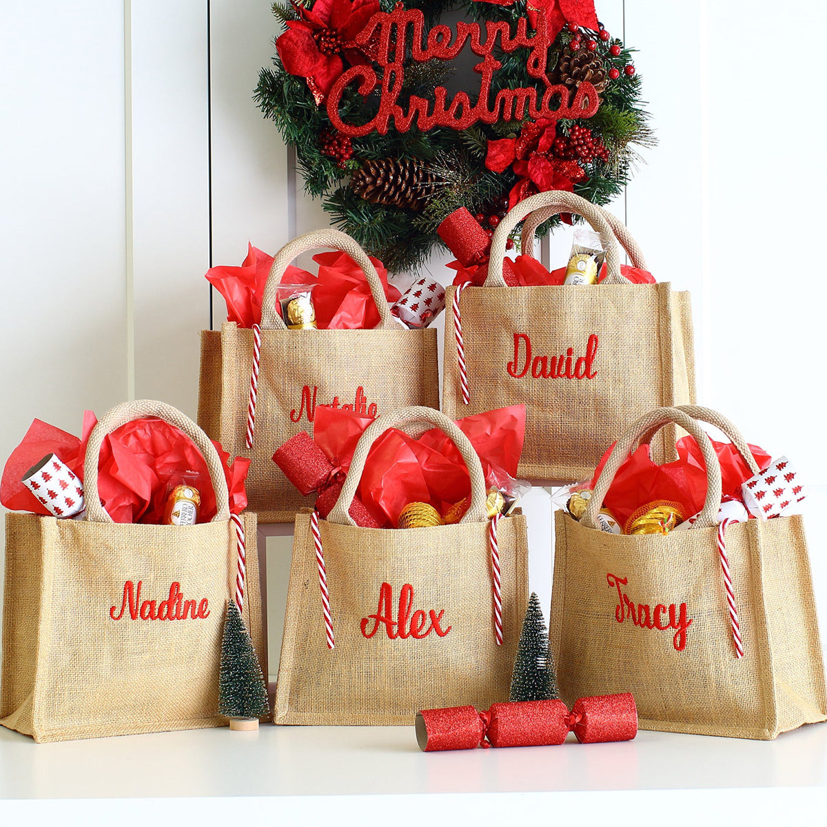 Personalized Embroidered Christmas Gift Bag