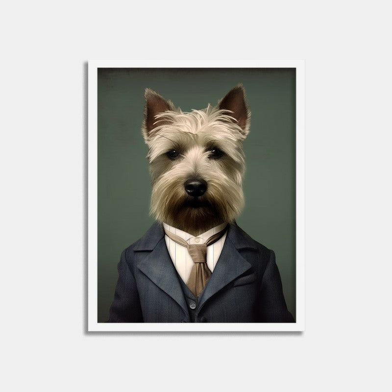Custom Pet Portrait in Sophisticated Gentleman Attire