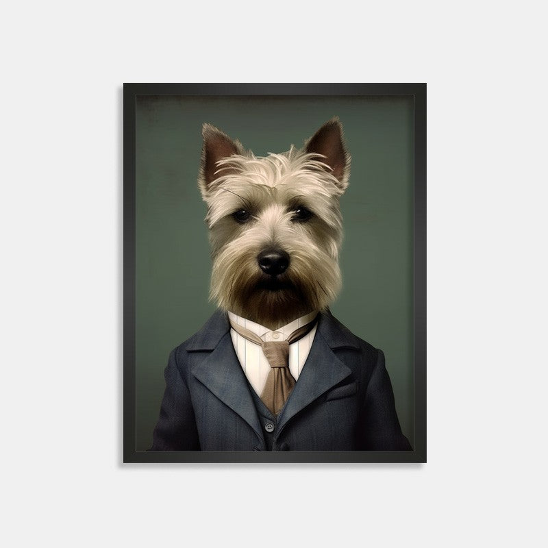 Custom Pet Portrait in Sophisticated Gentleman Attire