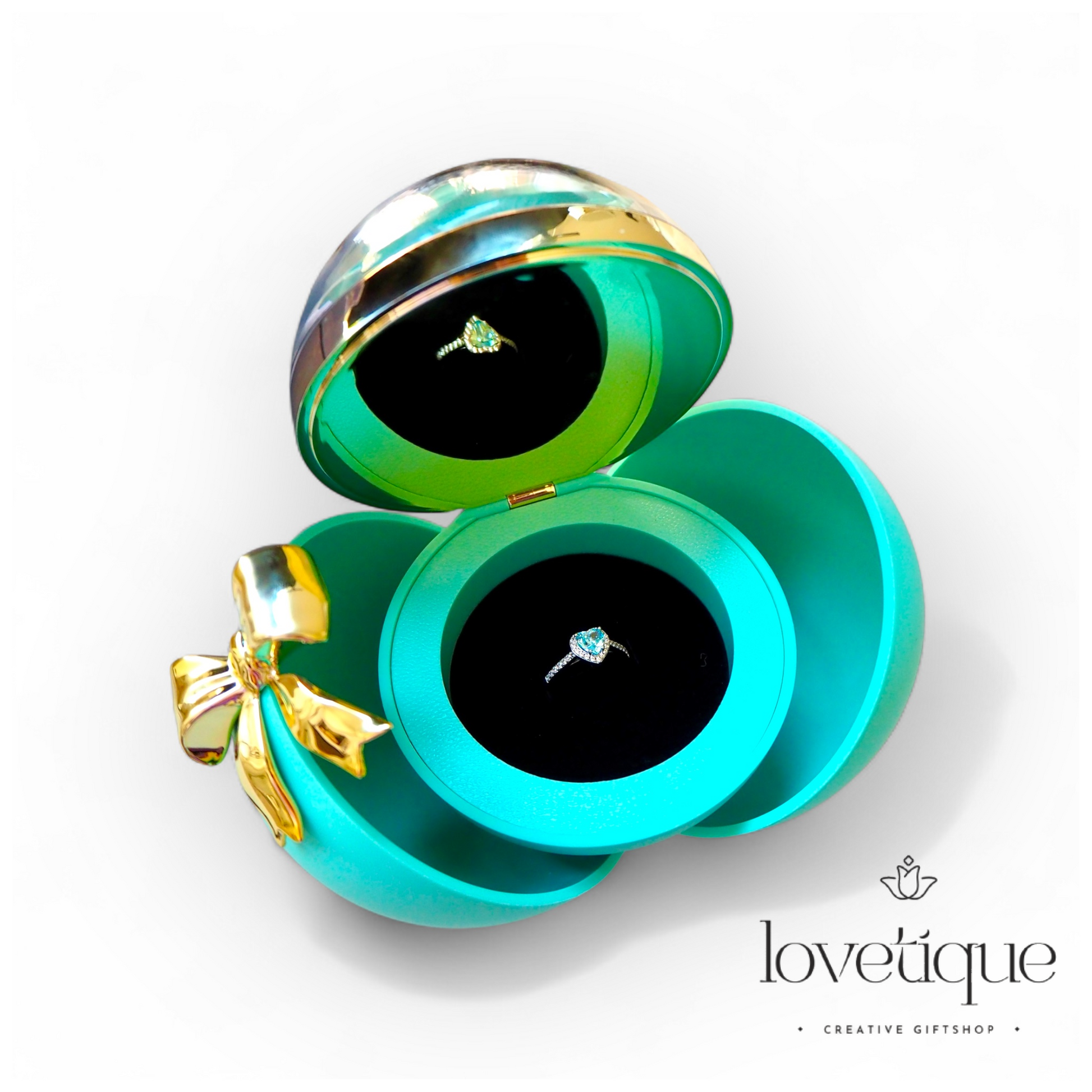 Round Eternal Rose Jewelry Gift Box With Heart Promise Ring