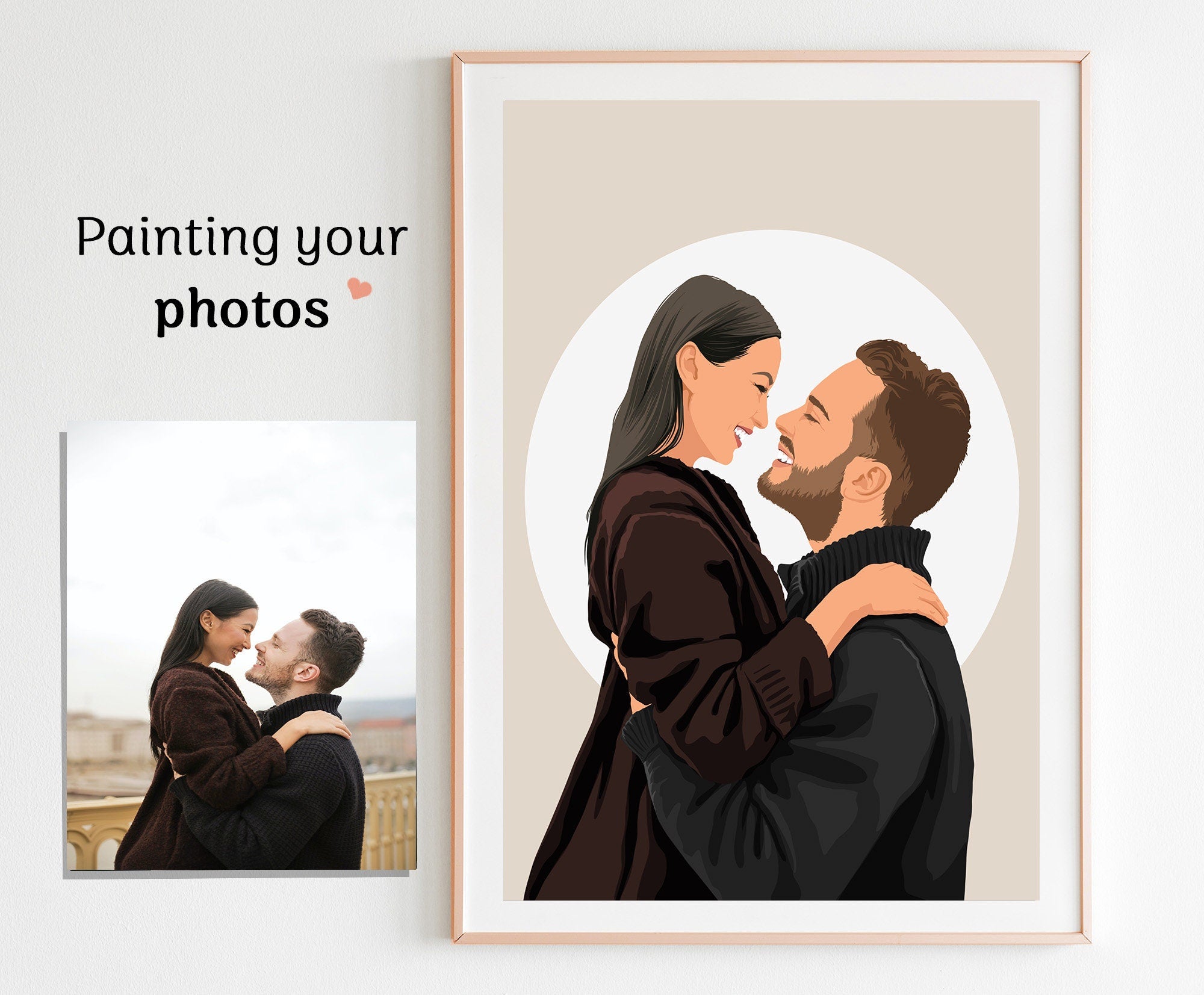 Custom Faceless Drawing, Family Portrait Gift, Mom Gifts, Custom Family Gift, House warming Gift, Hand-drawn Gift