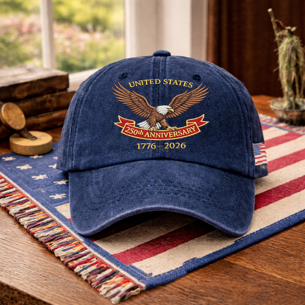 Embroidered 250th USA Independence Day Dyed Cap