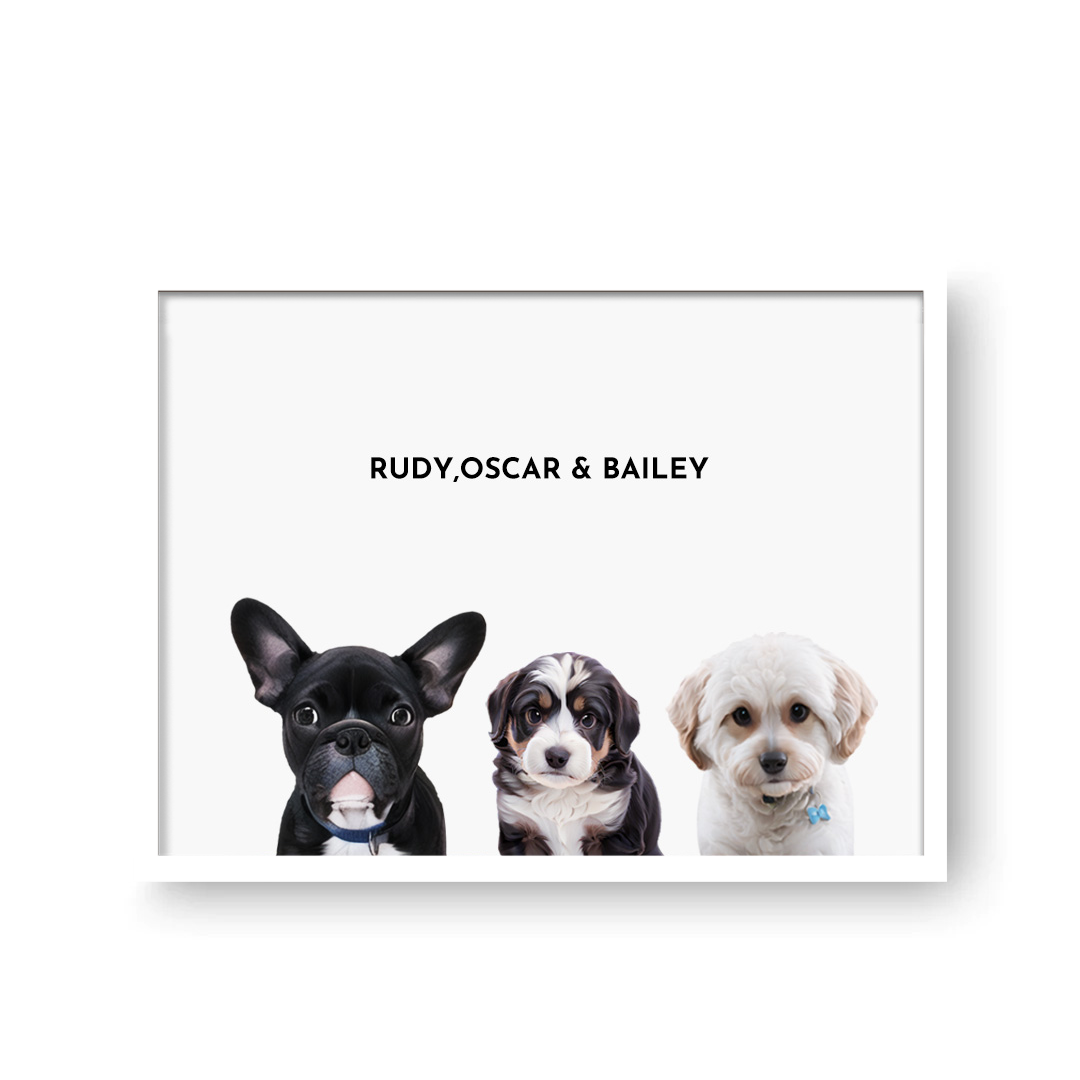 Custom Three Pet Portrait