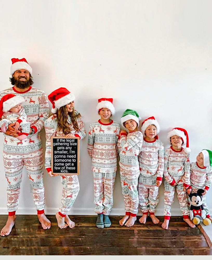 Christmas deer Snowflake Matching Family Christmas Pajamas-Dog Pajamas Included