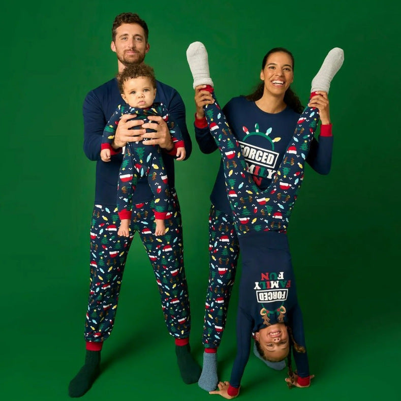 Blue Santa Hat Matching Family Christmas Pajamas-Dog Pajamas Include